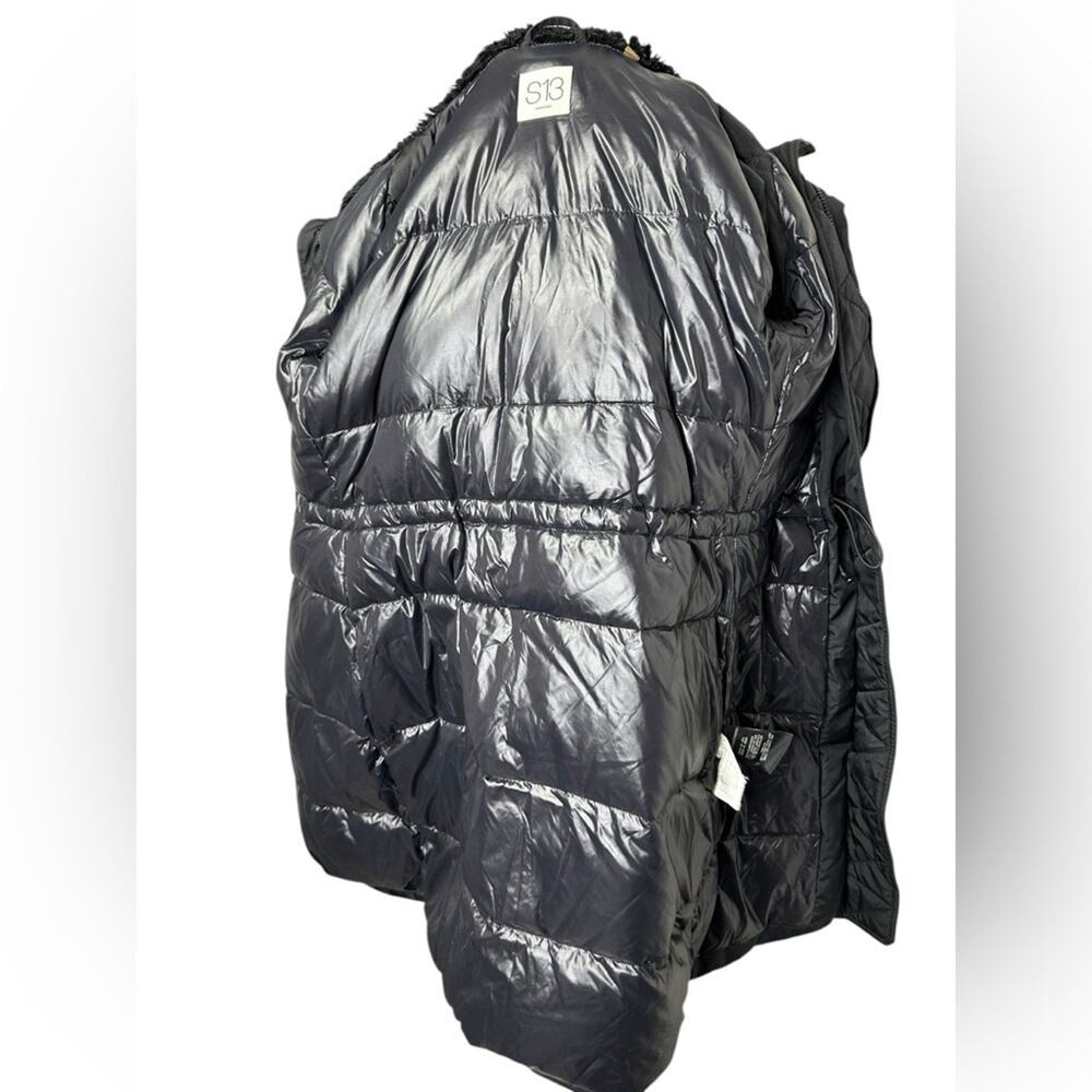 S13 SAM. NY Down Eskimo Coat Black Size XS Faux Fur Hood Jacket Warm - Picture 6 of 12